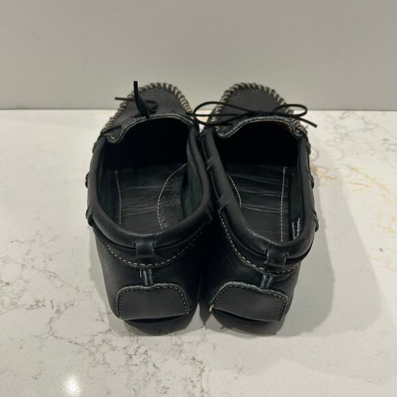 Minnetonka Black Leather Moccasin Loafers Women’s Size 8 - Picture 3 of 7